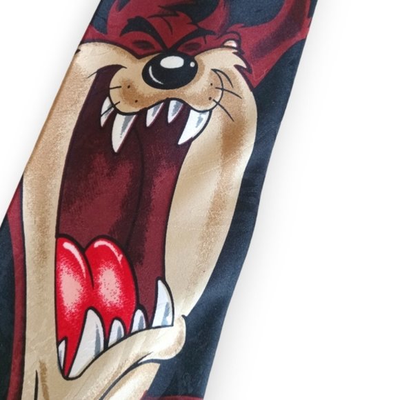 Looney Tunes vintage 1998 Tasmanian Devil Men's neck tie - Picture 3 of 5